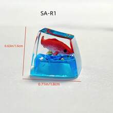 1pc Koi Fish Resin Translucent Keycap, Personalized Underwater World Mechanical Keyboard Keycap, Suitable For Modern Keyboards, Fashionable Keycap Enhancer, Keyboard Accessory, Keyboard Decoration, Stylish Design, Keycap - Multicolor - View 5