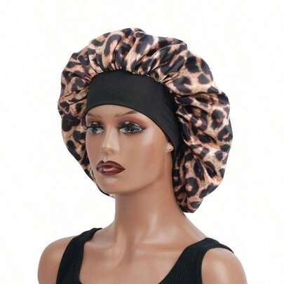 Cross-Border Wide-Brimmed High-Elastic Satin Nightcap, Women's Beauty Salon Hair Care Hat, Confinement Chemotherapy Cap