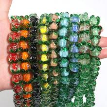 10颗手工制作的橙色水果玻璃珠，11x10毫米 - 非常适合DIY手链、项链和耳环，玻璃珠，直接穿孔，饰品 - 柿子 - 查看 9