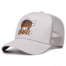 1pc Men's Cute Yak Hiphop Cartoon Baseball Cap, Unisex Outdoor Sun Hat, American Trucker Mesh Cap - Multicolor - View 4