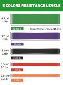 Bandas de resistencia apilables, bandas elásticas para dominadas, entrenamiento muscular, sentadillas, fitness, yoga, uso en casa/gimnasio, unisex - Multicolor - Ver 9