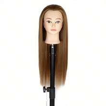 Mannequin Head With Long Synthetic Fiber Styling Training Head 24inch Manikin Cosmetology Doll Head Hairdressing Training Model For Cutting Braiding Practice And Free Clamp Holder - Multicolor - View 3