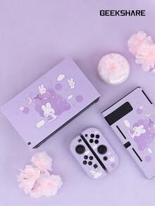 Cute Rabbit Game Console Protective Cover Compatible With Nintendo Switch 2017 Dock - Mauve Purple - View 8
