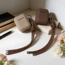 Warm-Toned Striped Silicone Protective Case Suitable Compatible With Apple Bluetooth Wireless Earphones, Anti-Scratch And Anti-Drop Cover - Multicolor - View 4