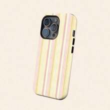 Burgundy And Pink Striped Phone Case, Retro Minimalist Vertical Stripe Design, Vintage Aesthetic Style, Compatible With IPhone 17/16/15/14/13/12/11 Pro Max - 款式9(1pc) - 查看 5