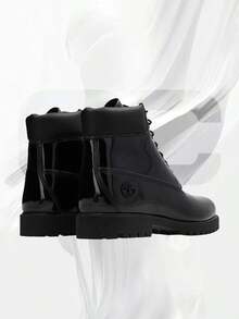 Timberland 6" Premium Waterproof Boot Wheat Debossed Print– Men's Lifestyle Sneakers – Shoes For Man -Vintage-Spring & Summer-Inspired Running Shoes, Shock-Absorbing Comfort, Gym To Streetwear Casual Wear-Easter Gift–TB0A2P6WA5J - Black/Black - 查看 4
