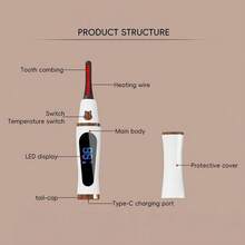 便携式睫毛夹，3种温度模式，LED显示屏防止烫伤，持久耐用300mAh电池 - 彩色 - 查看 11