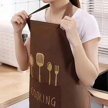 2pcs/1pc High Quality Waterproof And Oil-Resistant Cooking Apron - Durable, With Utensil Pockets, Adjustable Size, Suitable For Cafes, Restaurants And Home Kitchens, A Fashionable And Versatile Essential - Multicolor - View 9