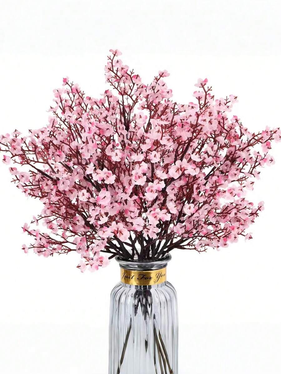 4束仿真樱花，粉色，质感逼真，如丝绸般柔软，适合插花、家居/办公室装饰、婚礼庆典、春季室内/室外装饰、餐桌摆设等场合。 - 彩色 - 查看 1