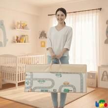 Children's Thermal Mat Rubberized Double-Sided Foldable Soft 2m X 1.5m Tatami Play Mat On The Floor For Children Baby Interactive - 米色 - 查看 7