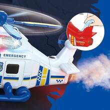 Helicóptero de Juguete de Policía Luces Música Spray Acción para Niños Controlador Material Plástico Nivel Principiante Uso al Aire Libre,helicóptero juguete,Juguetes para helicópteros para niños mayores de 3 años,juguete de helicóptero para niños,juguete helicóptero para niños - Azul - Ver 3