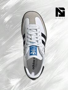 Adidas Samba OG Cloud White Core Black (GS) - Women's Lifestyle Sneakers – Shoes For Woman-Vintage-Spring & Summer-Inspired Running Shoes, Shock-Absorbing Comfort, Gym To Streetwear Casual Wear-Easter Gift–IE3675 - Cloud White/Core Black/Gum - 查看 4