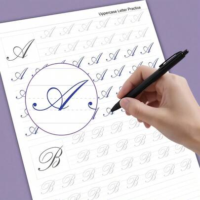 Modern Calligraphy For Beginners: Tracing Workbook For Adults & Teens - 32 Practice Sheets For Alphabet, Words, Sentences To Learn Elegant Hand Lettering