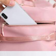 1 pieza Bolso de fitness unisex - Alta calidad, con compartimento para zapatos y bolsillo húmedo (Adecuado para gimnasio/viaje) - Rosa - Ver 4