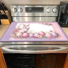 1pc Rabbit & Easter Egg Pattern Printed Absorbent Dish Drying Mat, Espresso Machine Countertop Pad, Sink Drain Mat, Faucet Splash Guard, Bathroom Cup Coaster, Home Decor, Easter Decoration, Easter Gift - Multicolor - View 4