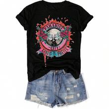 Vintage Band Shirt For Women Retro Rock And Roll Graphic Tee Country Music Concert T Shirt Casual Short Sleeve Tops - 黑色4 - 查看 1
