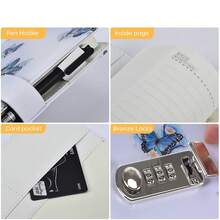 A5 Creative Password Journal With Lock, PU Leather Diary With Combination Lock Password Notebook LocFKing Journal Diary (Style 1) - Style1 - View 3