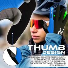 Guantes Deportivos de Fitness para Hombre y Mujer, Transpirables, con Pantalla táctil y protección Antideslizante para Deportes al Aire Libre, Ejercicio y Gimnasio. - Azul - Ver 4