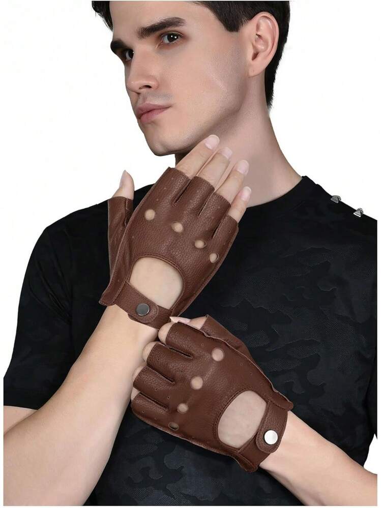 Womens Leather Gloves Driving Touchscreen Warm Nappa Texting Winter Wool Knitted Liner - Piel de venado como café (agujero de palma) - Añade 13