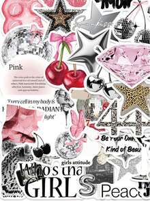 50pcs Y2K Aesthetic Stickers, Including Urban Girl Stickers, Y2K Style Black & White Stickers, Urban Stickers, Leopard Print Stickers, Art Stickers, Cartoon Stickers, Graffiti Stickers, Vinyl Stickers, Suitable For Water Bottles, Tumblers, Guitars, Luggage, Phones, Phone Cases, Laptops, Skateboards, Great Gift Item. - Multicolor a - View 2