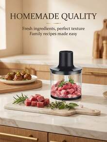 Juego de batidora de mano 5 en 1, incluye varilla de mezcla multifunción, batidor, picadora y vaso mezclador, adecuado para procesar alimentos y mezclar comida para bebés - Negro - Ver 9