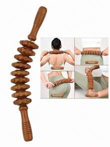 Wooden Fascia Massage Roller, Can Release Trigger Points, Eliminate Cellulite, Relieve Muscle Soreness, Neck Massager, Anti-Cellulite Massage Oil, Cellulite Massage Tool, Muscle Roller (Random Style Shipped) - Multicolor - View 6