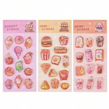 Adesivos de Comida Fofos com Glitter: Adesivos com Glitter Arco-Íris - Perfeitos para Decorar Laptop, Caderno, Garrafa de Água, Álbum de Fotos, etc. | Desenho Animado, Fofo e Divertido, Adesivos de Doces, Mini Adesivos Decorativos para Caderno, Artesanato Decorativo Divertido em 3D, Adesivos Pintados à Mão, Sem Necessidade de Recortar, Presente Perfeito para Casamentos e Dia das Mães - Decalques de água 4 - Ver 13