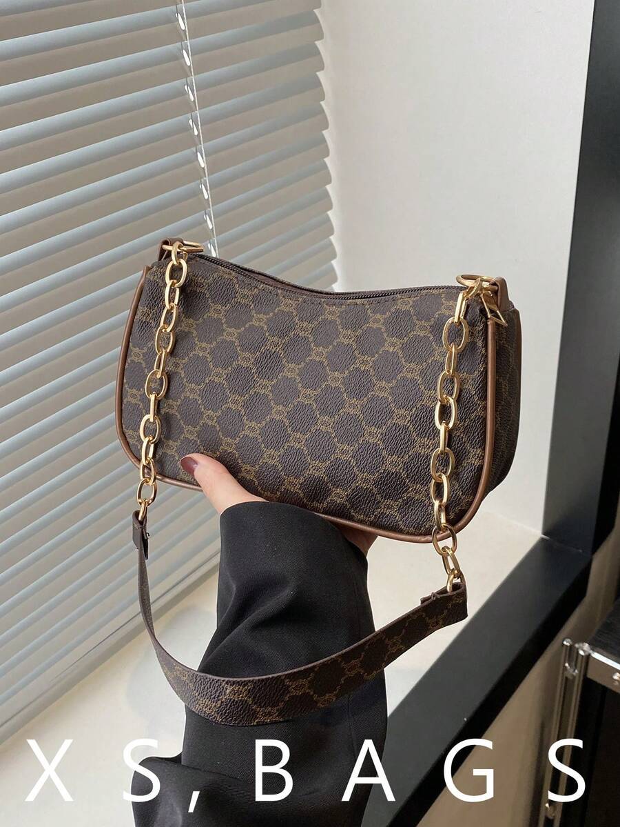 Women's Fashionable Multi-Functional Casual Retro Minimalist Shoulder Bag - Coffee - View 1