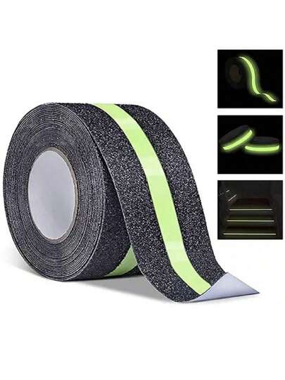 1.9" X 196.8" (1 paquetes) Cinta antideslizante, Bandas de tracción antideslizantes para exteriores, Rayas que brillan en la oscuridad, Cinta adhesiva abrasiva de alta tracción y fricción para escaleras, escalones, a prueba de agua, reflectante, cinta de tracción por Glow Lion, pegatinas, vinilos decorativos para el hogar, artículos de decoración de primavera para renovar tu hogar, pegatinas de decoración de ramas, regalos de cumpleaños, graduación, azulejos de piso, pisos autoadhesivos, decoración de salas de estar, decoración de cocinas