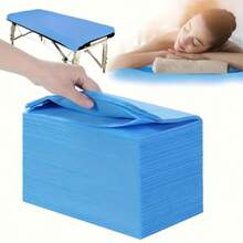 100PCS Massage Table Sheets, Disposable Bed Sheets For Massage Table, Spa Bed Covers For Esthetician, Tattoo, Waxing, Lash Bed, Salon Table, Non-Woven Fabric 71" X 31" (Blue) - Blue - View 2