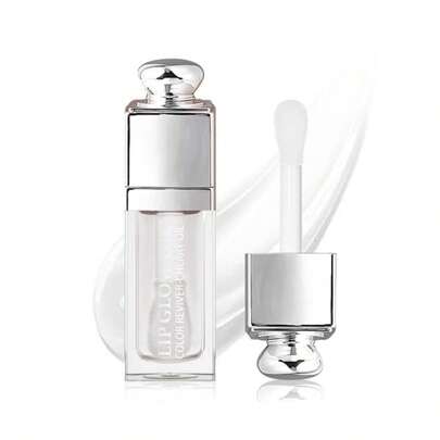 GECOMO Hydrating Lip Glow Oil, Lip Oil Gloss Transparent Toot Tinted Nourishing Long Lasting Repairing Lightening Lip Lines (CLEAR) 0.2 OZ