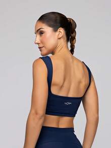 LOT FITNESS Women's Fitness Set: Gym Top With High Support And Shorts With Pockets - Frame - 藏蓝色 - 查看 5