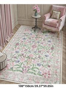 1pc Fluffy Luxurious Soft Bohemian Vintage Purple Area Rug, Non-Slip Washable, Velvet Surface + TPR Bottom, Perfect For Living Room, Bedroom, Hallway - Elegant Courtyard Design, Adorned With Baroque Pattern, Indoor Carpet | Non-Slip Backing, Living Room Rug - Màu tím - Xem 5