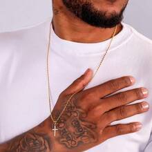 Corrente Piastrine 2mm + Pingente - Banho Ouro 18k - Dourado - Visão 2