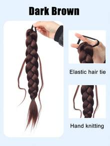 Wigs, Braids, Low Ponytail, Messy Braid,Long Braid, Braided Wigs, Ponytail,Heat Resistant Braided Fake Ponytail, - Multicolor - View 11