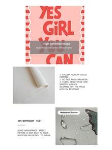 1pc Frameless Minimalist Motivational Poster "Yes Girl You Can" Quote Wall Art Canvas Print For Room Decor, Dorm Essentials, Birthday Gift And Party Decoration, Vintage Inspirational Bedroom Decor, Aesthetic Room Decor, Prints For Wall, College Dorm Room Essentials, Home Decoration, Empowering Gift Idea, Unique Wall Decor. - Poster - View 9