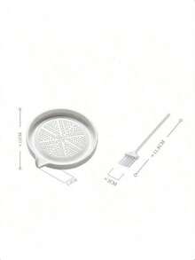 1pc Ceramic Food Grinder With Brush, Multi-Functional Ceramic Potato Masher, Manual Ginger Garlic Carrot Grinder Kitchen Tool - White - View 2