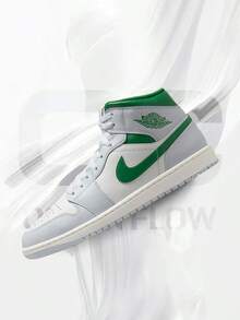Jordan 1 Mid White Pure Platinum Pine Green– Men's Lifestyle Sneakers – Shoes For Man -Vintage-Spring & Summer-Inspired Running Shoes, Shock-Absorbing Comfort, Gym To Streetwear Casual Wear-Easter Gift–DQ8426 142 - Trắng Summit/Bạch Kim Tinh Khiết/Màu Sail/Xanh Lá Thông - Xem 1