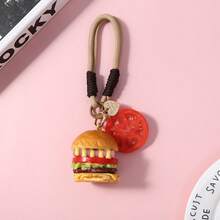 卡通树脂汉堡包钥匙扣 可爱仿真汉堡包挂件 创意书包挂件 - 彩色 - 查看 12