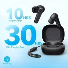 By Anker R50i True Wireless Earbuds 10mm Drivers With Big Bass Bluetooth 5.3 30H Long Playtime Water-Resistant 2 Mics For AI Clear Calls 22 Preset EQs Customization Via App(Soundcore P20i) - Black - View 8