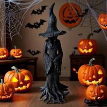 Gothic Halloween Witch Statue (11.8Inch), Hand-Painted Enchanting Cracker Barrel Statue, Gothic Resin Figurine Retro Magician Decor Dark Fantasy Ornament Guardian Of Your Home,Resin Sculpture For Home Decor Decoration - 1 - 查看 4
