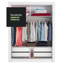 Ropero Madesa Dalas Plus 2 Puertas Corredizas 4 Cajones Color Blanco y Negro - Blanco y Negro - Ver 8