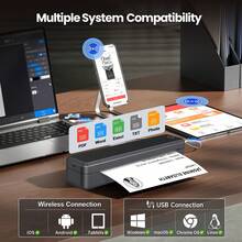 Marklife Portable A4 Thermal Printer, Wireless Bluetooth Travel Printer, Compatible With Laptops And Smartphones, Ink-Free Mobile Printer, Supports 8.5"X11" US Letter Paper, Compact Design For Home, Office, Business And School, Compatible With IOS And Android. The Perfect Gift For Valentine's Day - Multicolor - View 7