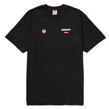 Supreme Ducati Logo Tee | Unisex Motorsports Graphic T-Shirt | Multi-Logo Racing Team Sponsor Print Short Sleeve Cotton Tee | Professional Rider Aesthetic Urban Streetwear Casual Top In Red, Black And White - 黑色 - 查看 2