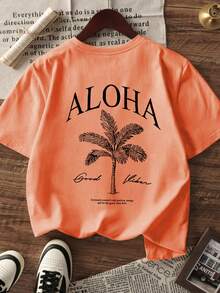 1pc Girls' Casual Colorful Graphic Print Round Neck Short Sleeve T-Shirt, Summer Student Youth Apparel - Vibrant Fashion Graphic Tee Inspires Imagination And Self-Expression - Orange - View 5