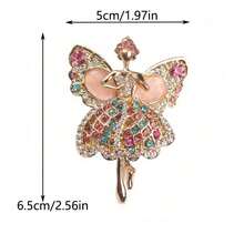Retro Shiny Rhinestone Butterfly Brooch, Women's Fashionable Luxury Jewelry, Elegant And Unique Butterfly Brooch, Suitable For Weddings And Formal Occasions, Neutral Clothing Accessories - Vàng - Xem 4