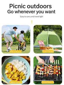 Bolsa aislada portátil para exteriores, de gran capacidad, de material grueso, impermeable, resistente a la suciedad y al desgaste, adecuada para camping, conducción, senderismo y otras actividades al aire libre. Plegable y compacta, esencial para viajes al aire libre. Ligera y resistente a los desgarros. - color sólido - Ver 6