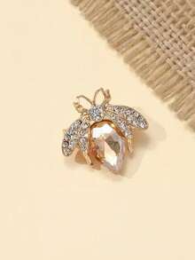 1pc Crystal Bee Brooch Pin For Women, Personalized Fashion Clothing Accessories, Lightweight Luxury Lapel Pin For Suit Dress Accessories Pin For Clothes Bag Charm School Office Accessories Shirts Jacket Jewelry Christmas Halloween Clothes Pin Funny Cute Teacher Gifts - Yellow - View 3