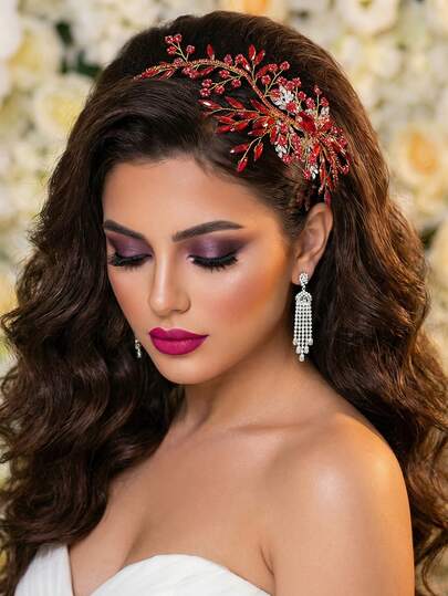 1pc Luxury Elegant Women's Headband With Metal Leaf Decor, Wedding Accessory Suitable For Celebrations, Parties, Music Festivals, And Daily Wear