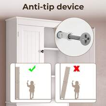 Asofer Toilet Shelf, Over-The-Toilet Cabinet, Toilet Cabinet With Doors, Adjustable Shelves, Open Storage, For Bathroom, 60 X 24 X 168 Cm, White - trắng - Xem 6